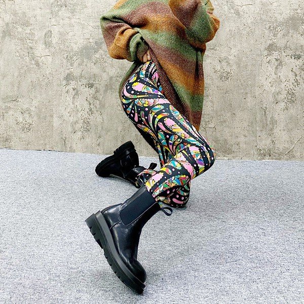 画像6: インパクト抜群の派手柄プリントデザイン　ストレッチレギンス (6)