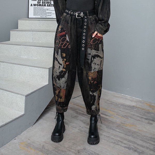 画像4: 目立ち度MAX！個性派デザインパンツ　　ワイドパンツ＆トップスセットアップ　　　ボトム　アウター　（納期2週間前後） (4)