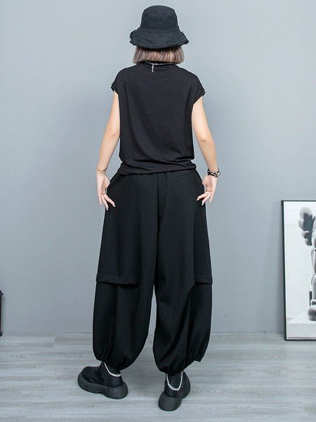 画像2: 個性派必見！カジュアル ストリート系　ワイドパンツ/パンツ/ボトム（納期2週間前後）【MARVELOUS　QUEEN】 (2)