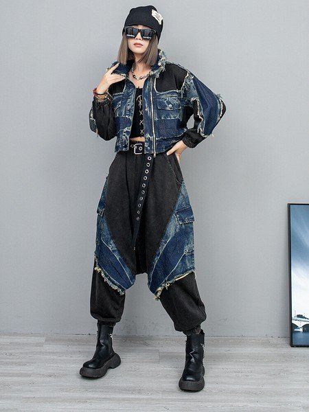 画像4: 目立ち度MAX！個性派デザインパンツ　　ワイドパンツ＆トップスセットアップ　　ボトム（納期2週間前後）【MARVELOUS　QUEEN】 (4)