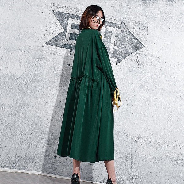 画像6: 個性派スタイル 　オシャレな袖リボンデザイン　長袖ワンピース (6)