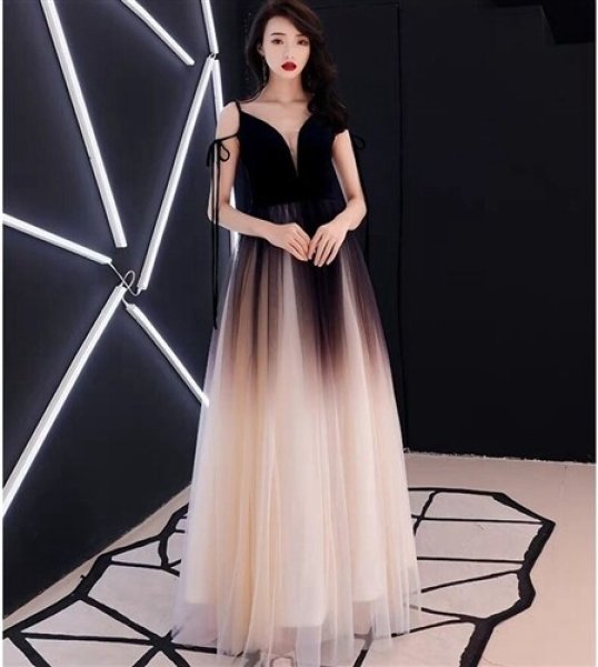 画像9: エレガントなメッシュレース重ねデザイン　ストレッチロングドレス (9)