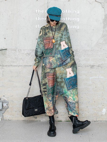 画像4: 目立ち度MAX！個性派デザインパンツ　　パンツ＆トップスセットアップ　　　ボトム　アウター　（納期2週間前後） (4)