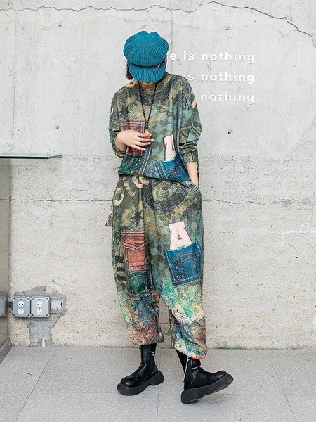 画像6: 目立ち度MAX！個性派デザインパンツ　　パンツ＆トップスセットアップ　　　ボトム　アウター　（納期2週間前後） (6)