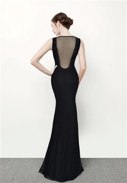 画像7: エレガントな総レースデザインロングドレス　セクシードレス 大きなサイズ(XLサイズ）大きいサイズ (7)