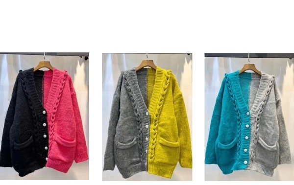 画像4: 目立ち個性派/ストリート系必見！ニット生地　デザイン　アウター　ジャケット　トップス【MARVELOUS　QUEEN】 (4)