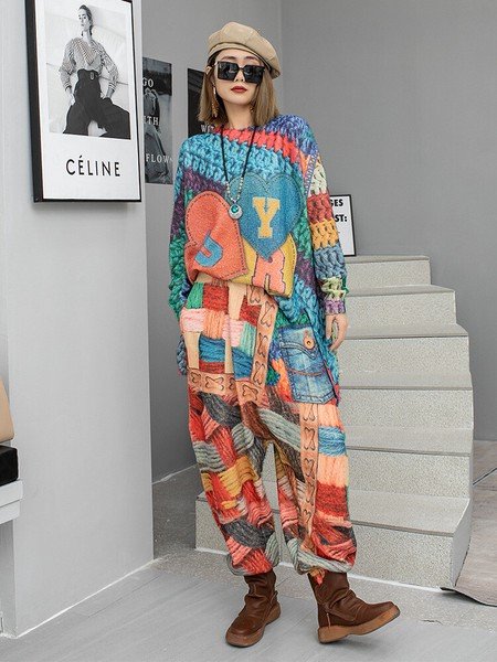 画像5: 目立ち度MAX！個性派デザインパンツ　　派手柄デザインパンツ＆トップスセットアップ　　ボトム（納期2週間前後）【MARVELOUS　QUEEN】 (5)