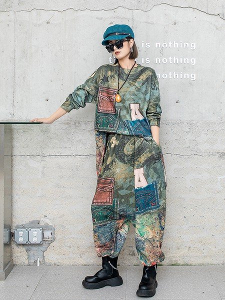 画像5: 目立ち度MAX！個性派デザインパンツ　　パンツ＆トップスセットアップ　　　ボトム　アウター　（納期2週間前後） (5)