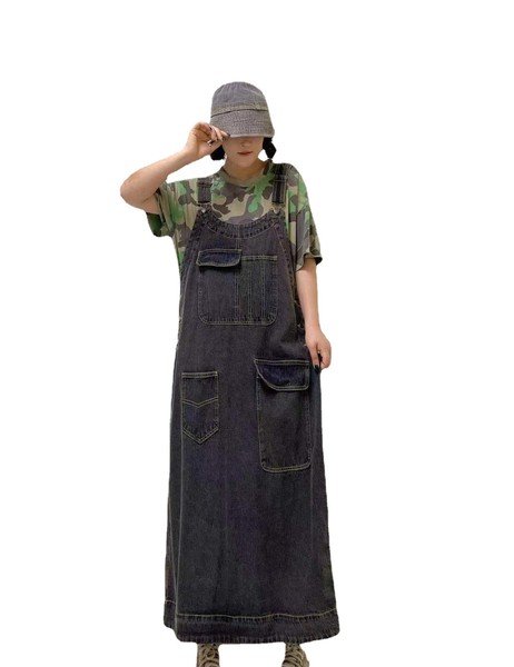 画像3: 目立ち度MAX！個性派ファッション　デニム生地サロペットワンピース【MARVELOUS　QUEEN】(納期2週間前後） (3)