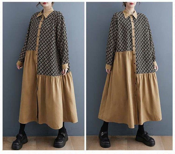 画像10: 個性派スタイル 　オシャレな配色デザイン　長袖ワンピース【MARVELOUS　QUEEN】（納期2週間前後） (10)