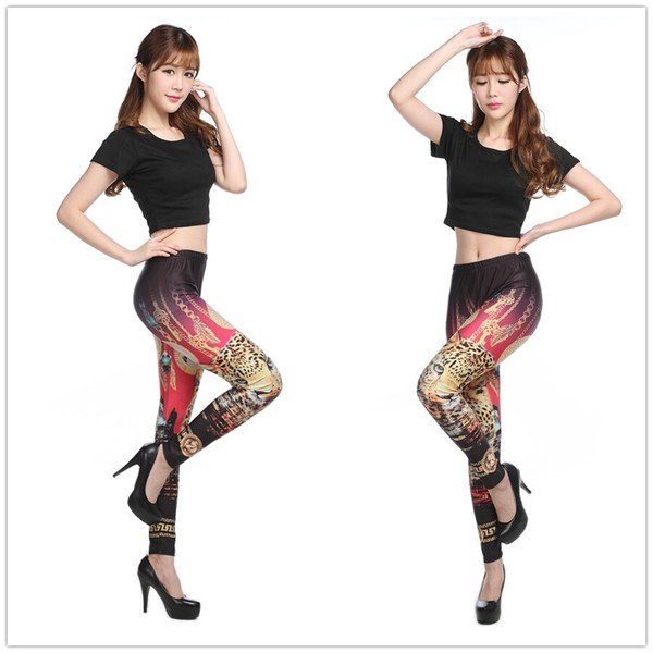 画像5: カジュアル・ダンサー必見！インパクトありのプリントデザイン　ストレッチレギンス（納期2週間前後）【MARVELOUS　QUEEN】 (5)