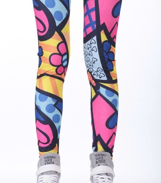 画像2: カジュアル・ダンサー必見！派手可愛プリントデザイン　ストレッチレギンス（納期2週間前後）【MARVELOUS　QUEEN】 (2)