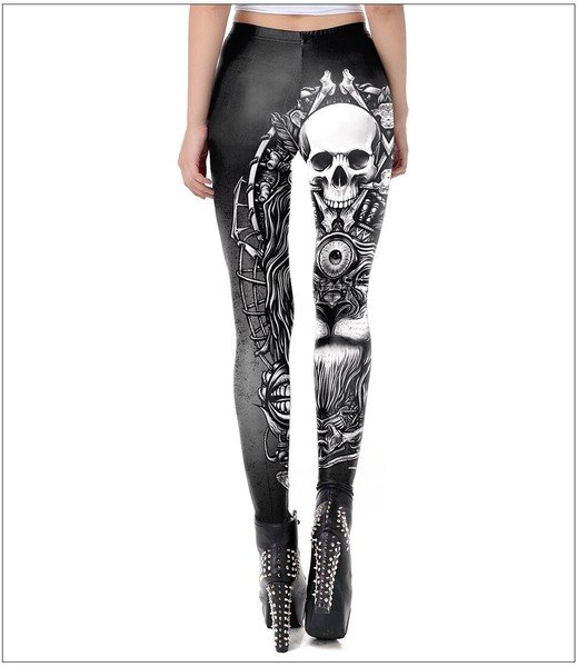 画像5: カジュアル・ダンサー必見！インパクト抜群のドクロプリントデザイン　ストレッチレギンス（納期2週間前後）【MARVELOUS　QUEEN】 (5)