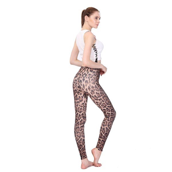 画像2: カジュアル・ダンサー必見！インパクト抜群のアニマル柄プリントデザイン　ストレッチレギンス　ヒョウ柄　（納期2週間前後）【MARVELOUS　QUEEN】 (2)