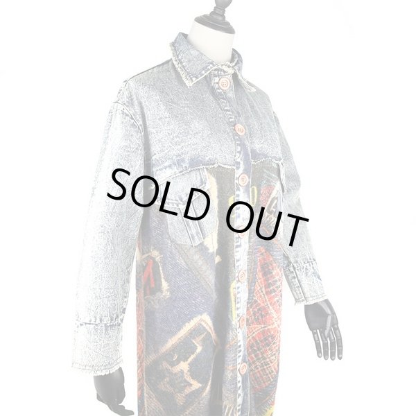 画像6: 目立ち個性派/ニットデニム生地切替アウター　ジャケット【MARVELOUS　QUEEN】 (6)