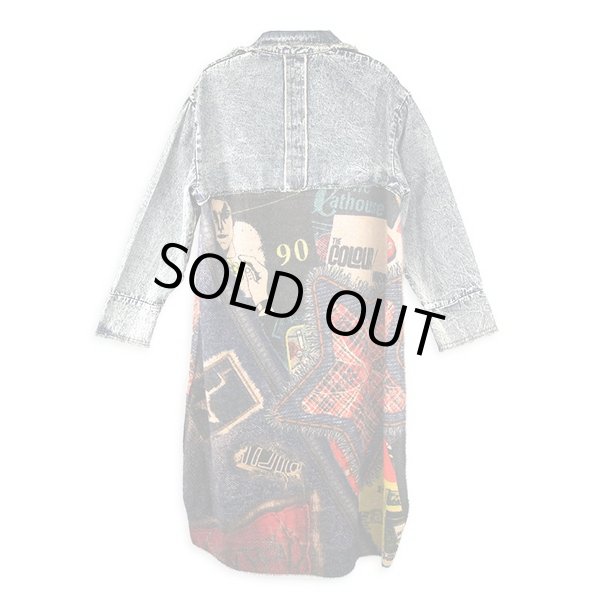 画像5: 目立ち個性派/ニットデニム生地切替アウター　ジャケット【MARVELOUS　QUEEN】 (5)