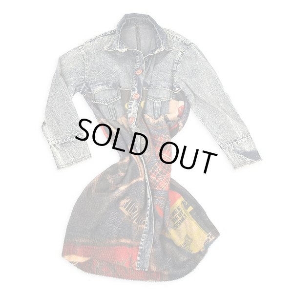 画像4: 目立ち個性派/ニットデニム生地切替アウター　ジャケット【MARVELOUS　QUEEN】 (4)