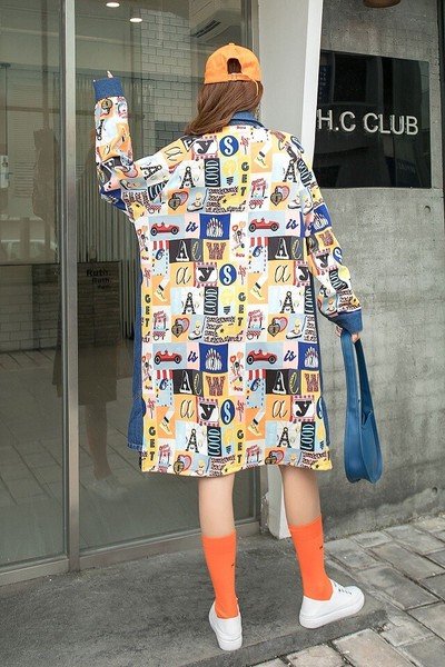 画像2: 目立ち個性派/ストリート系必見！インパクトありのプリントデザイン　ジャケット　アウター/トップス（納期2週間前後）【MARVELOUS　QUEEN】 (2)