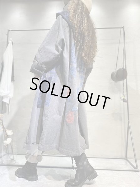 画像2: 個性派必見！カジュアル ストリート系　デニム生地デザイン　アウター　ジャケット　コート【MARVELOUS　QUEEN】 (2)