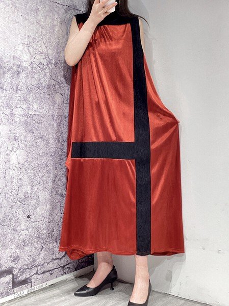 画像5: 目立ち度MAX！個性派ファッション オシャレなバイカラー配色ライン　ワンピース【MARVELOUS　QUEEN】（納期2週間前後） (5)