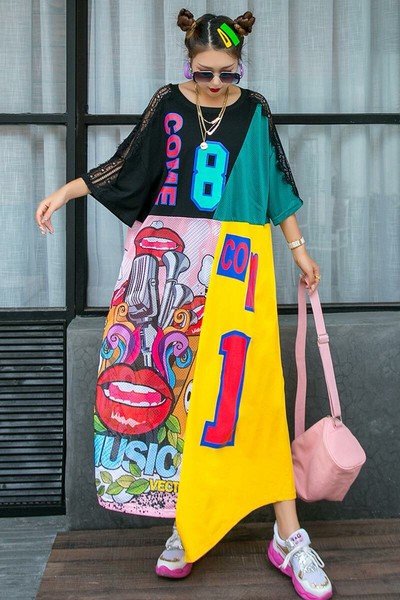 画像3: 個性派ファッション！派手柄デザイン　ワンピース　トップス【MARVELOUS　QUEEN】 (3)