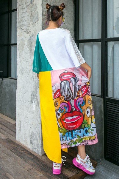 画像7: 個性派ファッション！派手柄デザイン　ワンピース　トップス【MARVELOUS　QUEEN】 (7)