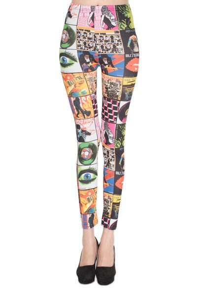 画像2: カジュアル・ダンサー必見！インパクト抜群のプリントデザイン　ストレッチレギンス【MARVELOUS　QUEEN】 (2)