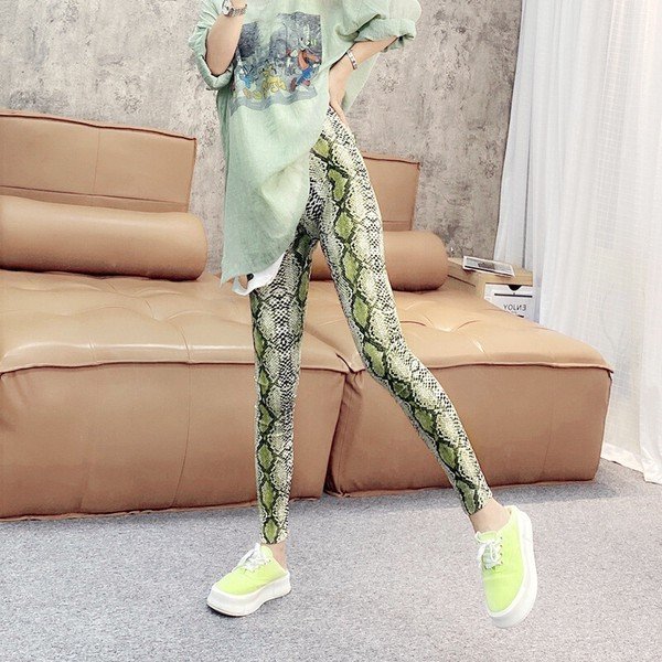 画像7: カジュアル・ダンサー必見！インパクト抜群のヘビ柄デザイン　ストレッチレギンス（納期2週間前後）【MARVELOUS　QUEEN】 (7)