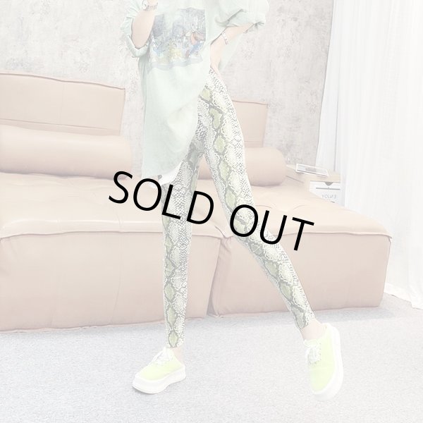 画像7: カジュアル・ダンサー必見！インパクト抜群のヘビ柄デザイン　ストレッチレギンス【MARVELOUS　QUEEN】 (7)