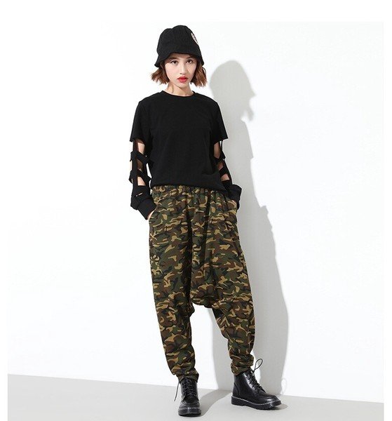 画像5: カジュアル・ダンサー必見！迷彩柄サルエルパンツ　ボトム【MARVELOUS　QUEEN】(納期2週間前後） (5)