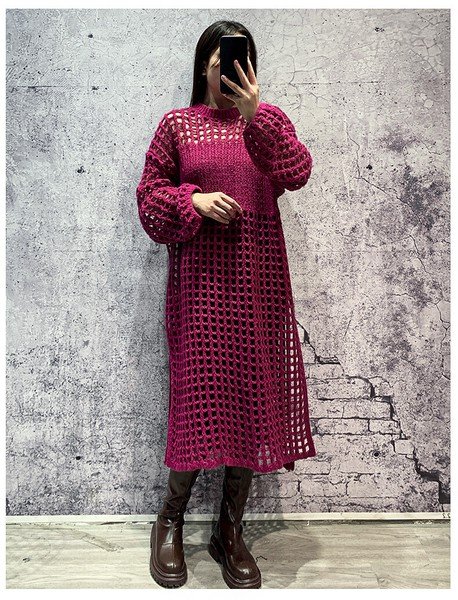 画像9: 目立ち度MAX！個性派ファッション かぎ編み風デザイン　ワンピース【MARVELOUS　QUEEN】（納期2週間前後） (9)