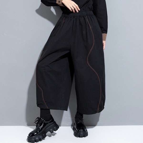 画像8: 目立ち度MAX！個性派デザインパンツ　　シックなパンツデザインワイドパンツ　ボトム（納期2週間前後）【MARVELOUS　QUEEN】 (8)