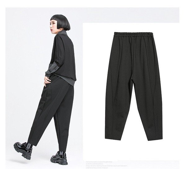 画像2: 目立ち度MAX！個性派デザインパンツ　　シックなブラックパンツ　ボトム（納期2週間前後）【MARVELOUS　QUEEN】 (2)