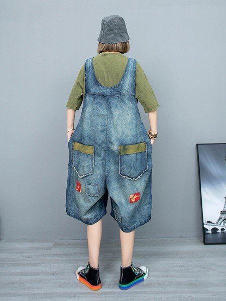 画像2: 目立ち度MAX！個性派ファッション デニム生地　オールインワン　サロペット　ワンピース（納期2週間前後）【MARVELOUS　QUEEN】 (2)