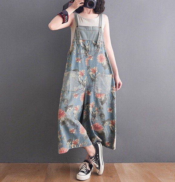 画像4: 目立ち度MAX！個性派ファッション デニム生地　オールインワン　サロペット　ワンピース（納期2週間前後）【MARVELOUS　QUEEN】 (4)