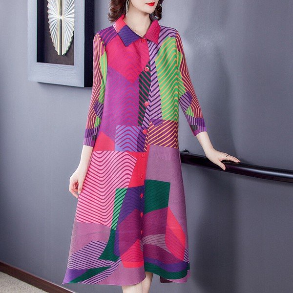 画像6: 目立ち度MAX！個性派ファッション　派手柄デザイン　長袖ワンピース【MARVELOUS　QUEEN】 (6)