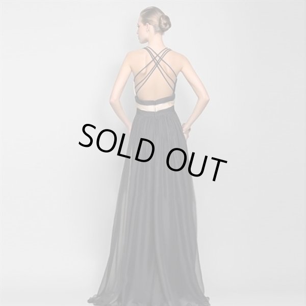 画像2: 欧米style！背中魅せデザインシフォンレース重ねロングドレス【MARVELOUS　QUEEN】 (2)