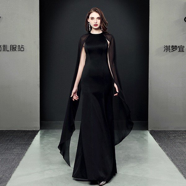 画像4: エレガントなシフォンフリルデザインに大胆な肩魅せデザイン　ストレッチロングドレス　キャバドレス【MARVELOUS　QUEEN】 (4)