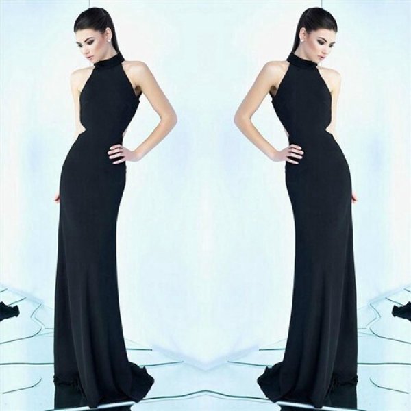 画像2: セクシー背中魅せデザインストレッチロングドレス【MARVELOUS　QUEEN】 (2)