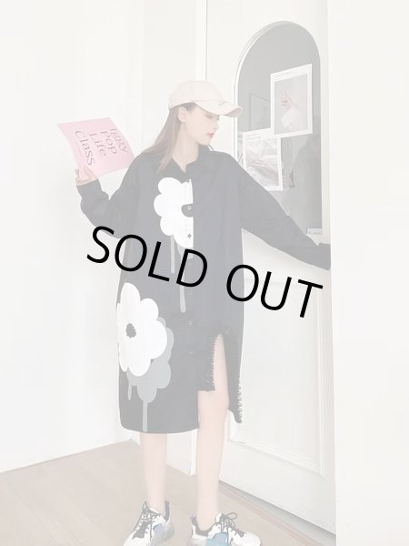 画像2: 目立ち度MAX！個性派ファッション　ゆったりデザイン長袖シャツ　トップス【MARVELOUS　QUEEN】 (2)