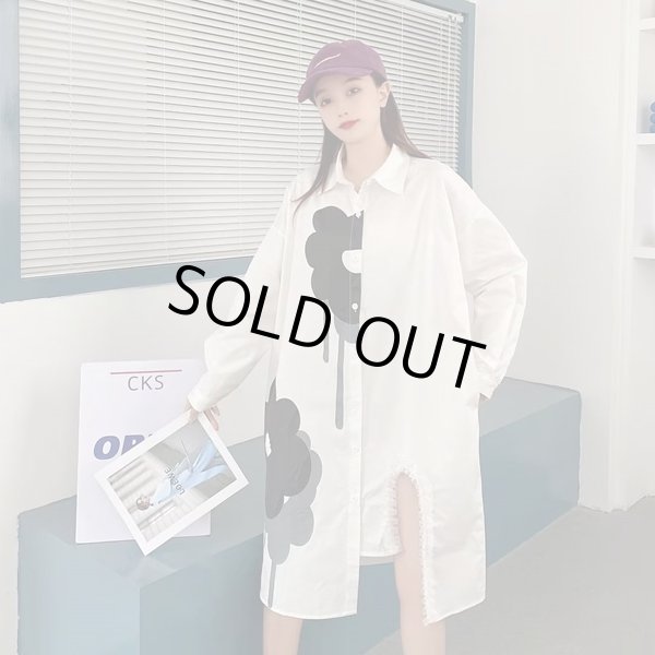 画像4: 目立ち度MAX！個性派ファッション　ゆったりデザイン長袖シャツ　トップス【MARVELOUS　QUEEN】 (4)