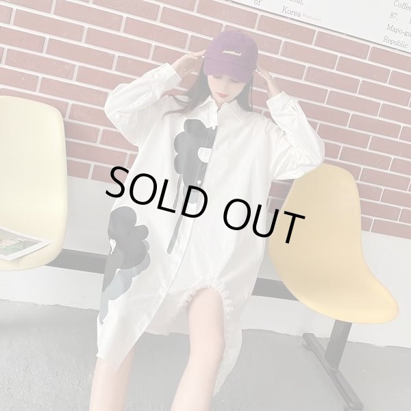 画像5: 目立ち度MAX！個性派ファッション　ゆったりデザイン長袖シャツ　トップス【MARVELOUS　QUEEN】 (5)