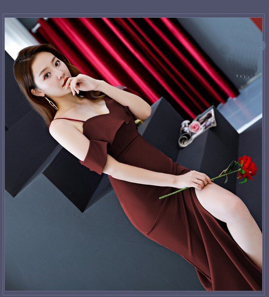 画像8: セクシーな肩魅せデザイン　ストレッチロングドレス　キャバドレス【MARVELOUS　QUEEN】 (8)