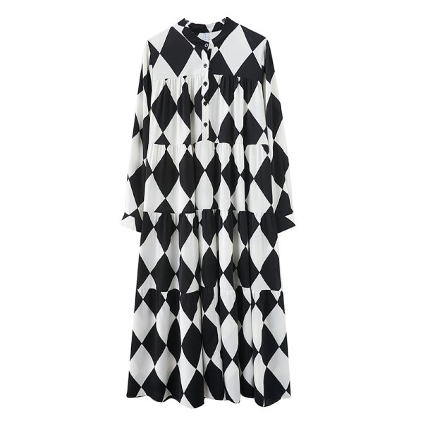 画像4: 個性派スタイル 　ダイヤ柄デザイン　シャツワンピース【MARVELOUS　QUEEN】（納期2週間前後） (4)