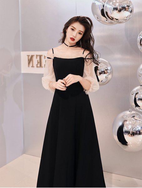 画像6: ロングドレス　キャバドレス　エレガントな袖レースデザイン　ロングドレス【MARVELOUS　QUEEN】(納期2週間前後） (6)