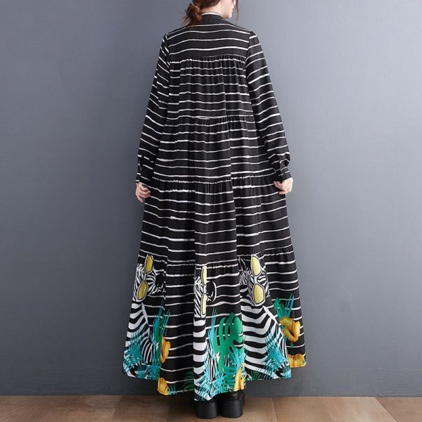 画像4: 個性派スタイル 　シマウマ柄デザイン　長袖ワンピース【MARVELOUS　QUEEN】（納期2週間前後） (4)