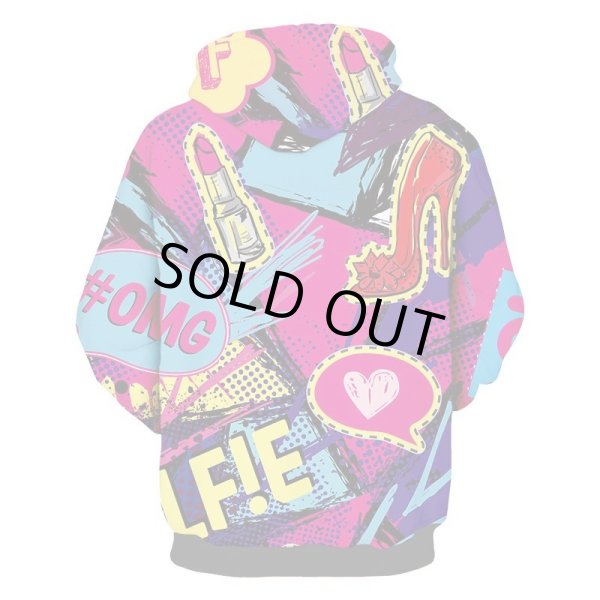 画像2: インパクトあり！派手柄プリントデザイン　フード付きトップス【MARVELOUS　QUEEN】 (2)