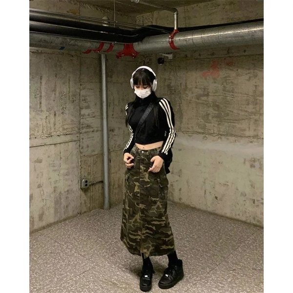 画像5: 目立ち個性派/個性派スタイル　迷彩柄デニム生地スカート【MARVELOUS　QUEEN】 (5)