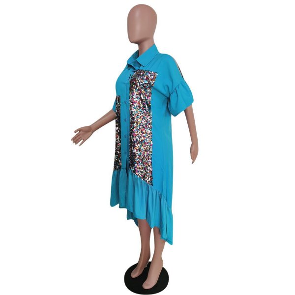 画像2: 目立ち度MAX！個性派ファッション　ゆったりデザイン/前面スパン装飾デザインワンピース【MARVELOUS　QUEEN】 (2)