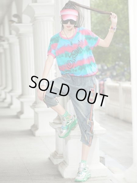 画像3: 個性派ファッション！派手柄デザイン　ショート丈半袖Tシャツ/トップス【MARVELOUS　QUEEN】 (3)